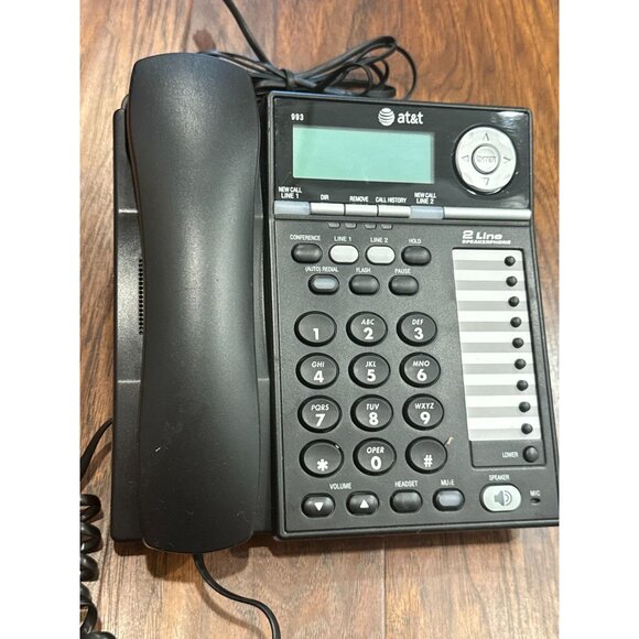 AT&T 993 2-Line Corded Desk Phone Telephone Caller ID & Speakerphone UNTESTED - Picture 8 of 8